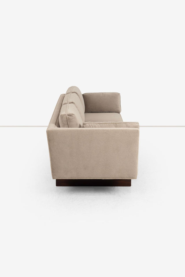 Edward Wormley for Dunbar Angle Arm Sofa in Gray Mohair 1955