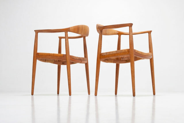 Hans Wegner for Johannes Hansen “The Chair” Dining Chairs Set of Six in Oak 1960