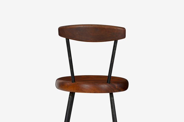 Arthur Espenet Carpenter Unique Stool - Walnut and Steel (circa 1965)