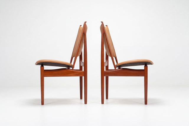 Set of Six Finn Juhl Egyptian Chairs for Niels Vodder, Denmark, 1949