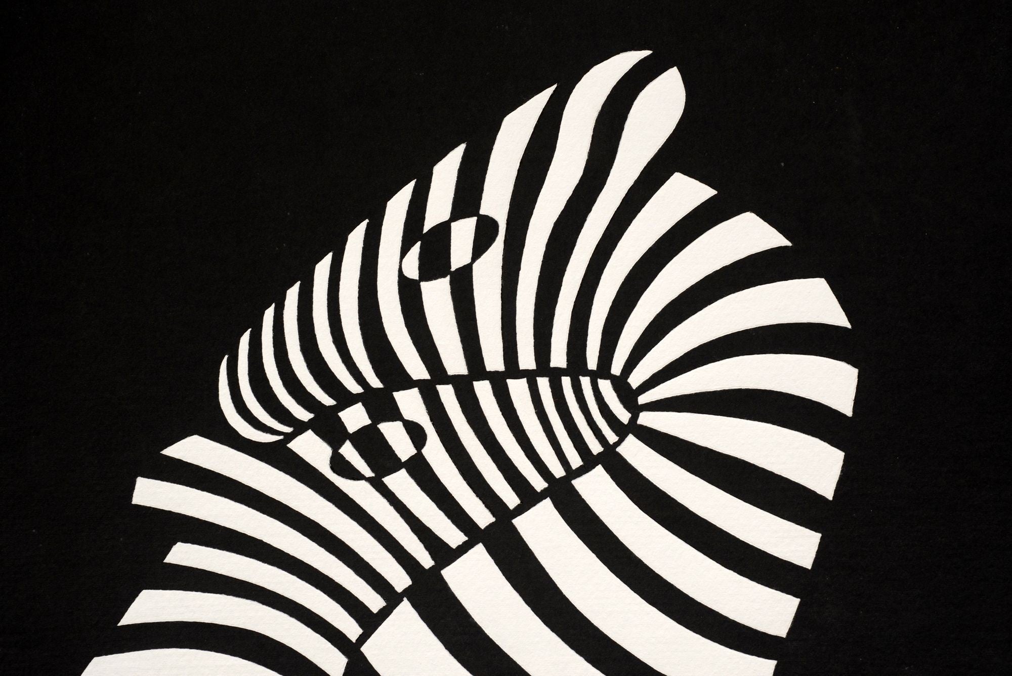 Victor Vasarely Black “Zebra” Lithograph / Relief, Edition of 150