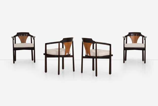 Edward Wormley for Dunbar Dining Chairs ,1965 Model 935 "Horseshoe Chairs"