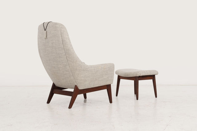 Danish Modern Lounge Chair and Ottoman 1960c.