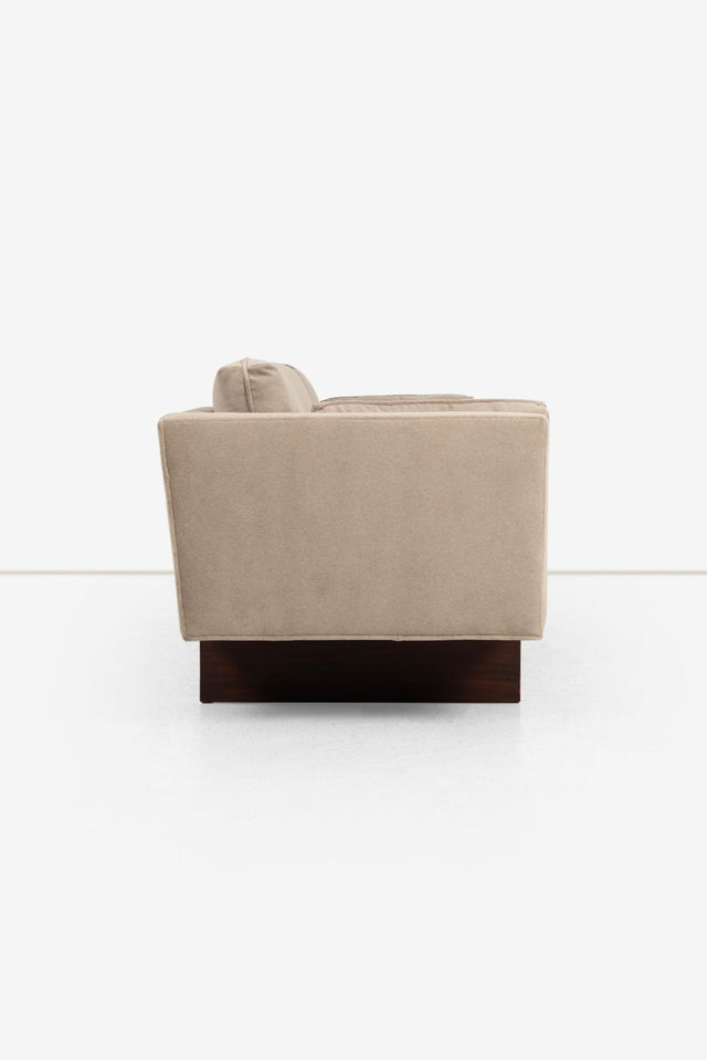 Edward Wormley for Dunbar Angle Arm Sofa in Gray Mohair 1955