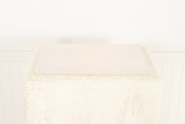 Illuminating Faux Travertine Pedestal