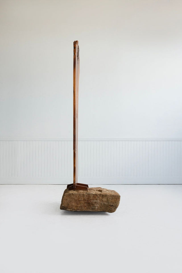 George Nakashima English Walnut Free-Edge Room Divider on Granite Base, 1955