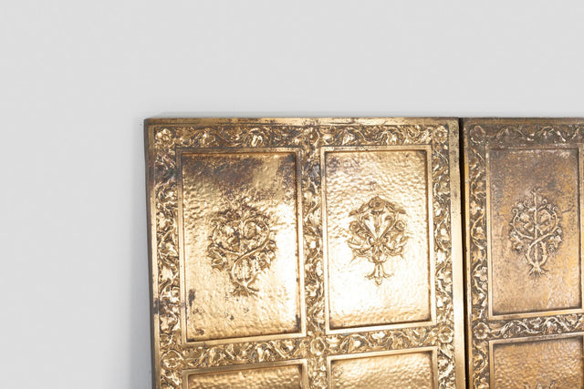 Pair of Brass Architectural Elevator Doors in the style of Louis Sullivan from a Chicago Building 1930c.