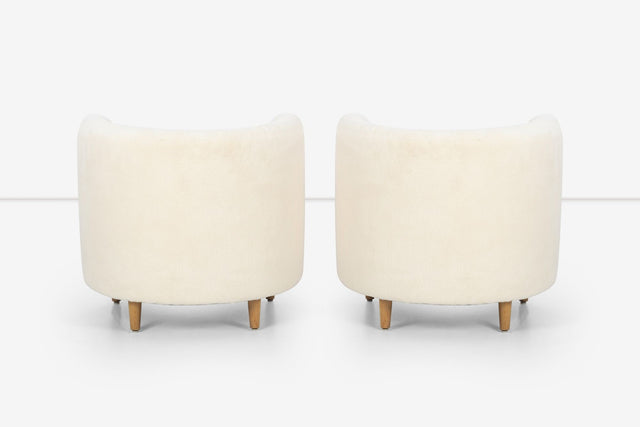 Pair of Gilbert Rohde Attributed Cloud Form Lounge Chairs 1940's