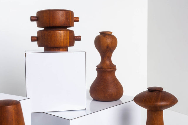 Five Teak Peppermills by Jens Quistgaard for Dansk