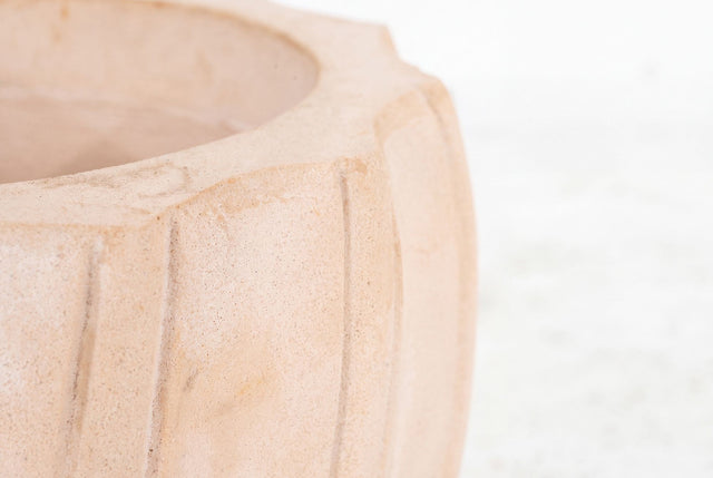 Karl Springer Style Ribbed Planter, c. 1980