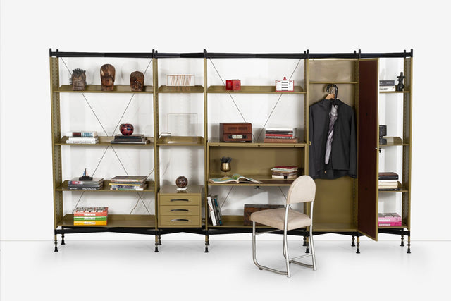 Studio BBPR Wall Unit in Olive Green and Black 1960