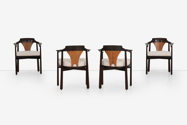 Edward Wormley for Dunbar Dining Chairs ,1965 Model 935 "Horseshoe Chairs"