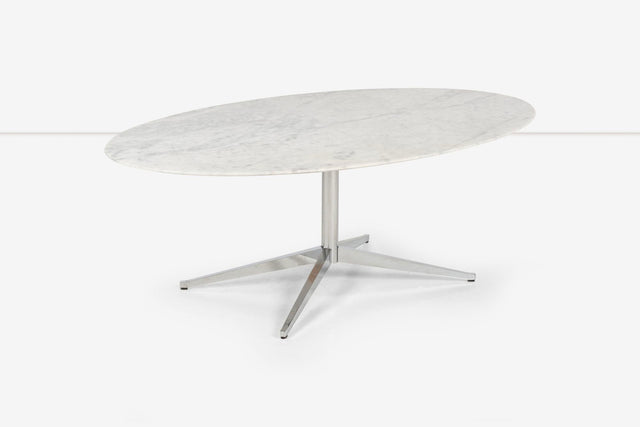 Florence Knoll Oval Dining Table with 3/4"Italian Carrara Marble Top