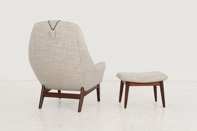 Danish Modern Lounge Chair and Ottoman 1960c.