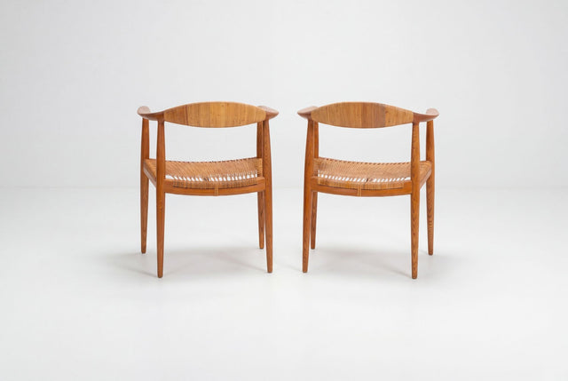 Hans Wegner for Johannes Hansen “The Chair” Dining Chairs Set of Six in Oak 1960