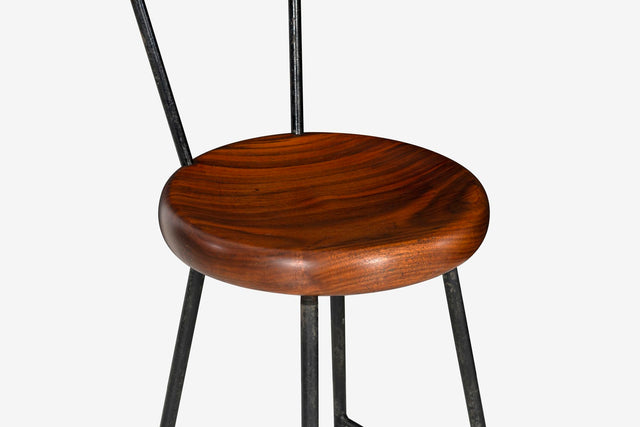 Arthur Espenet Carpenter Unique Stool - Walnut and Steel (circa 1965)