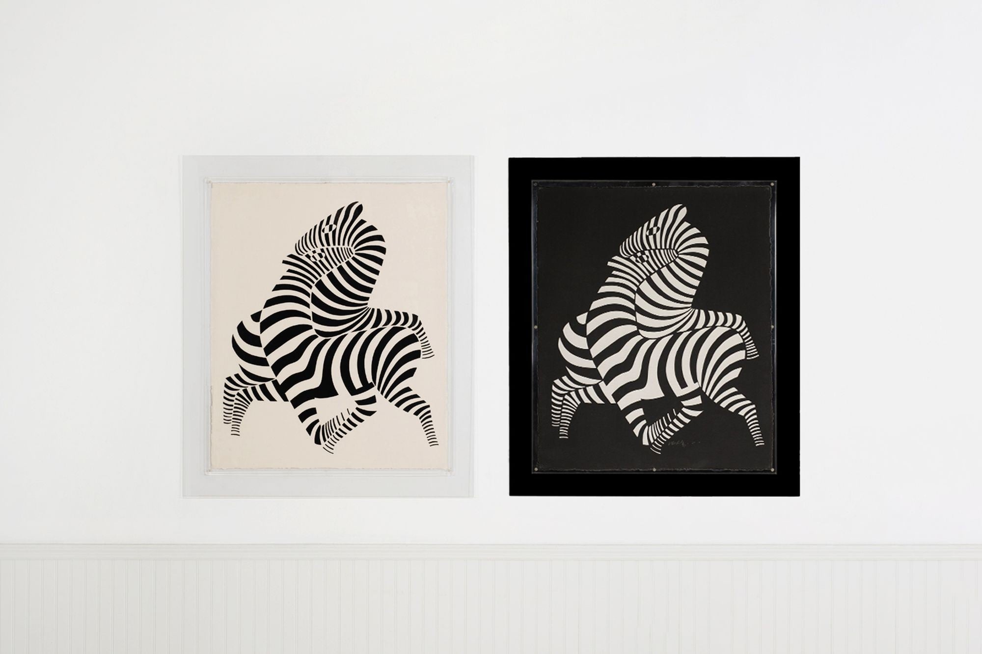 Victor Vasarely Black “Zebra” Lithograph / Relief, Edition of 150