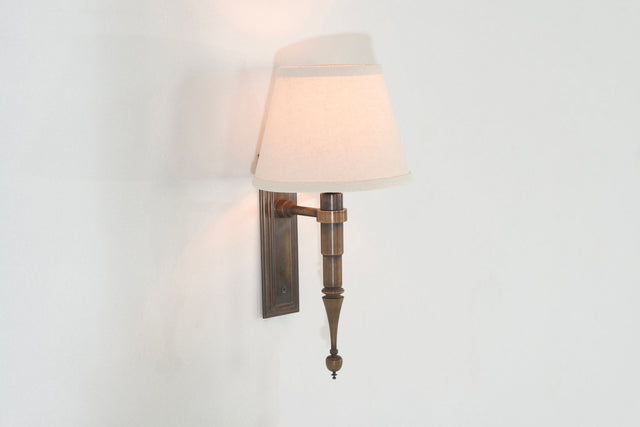 Pair of Custom French Single Library Sconce in Solid Brass, 2000c.