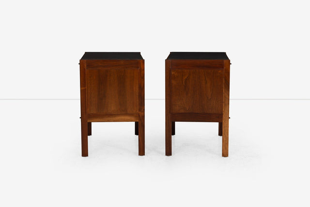 Jack Cartwright for Founders Furniture Walnut and Slate Nightstands, 1960