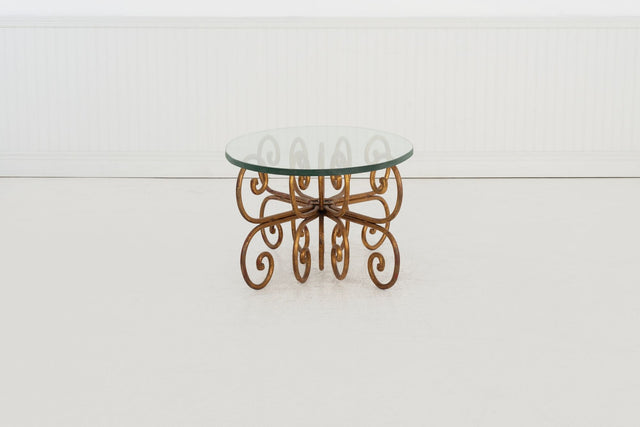 Gilt Wrought Iron Coffee Table in the Style of Maison Jansen
