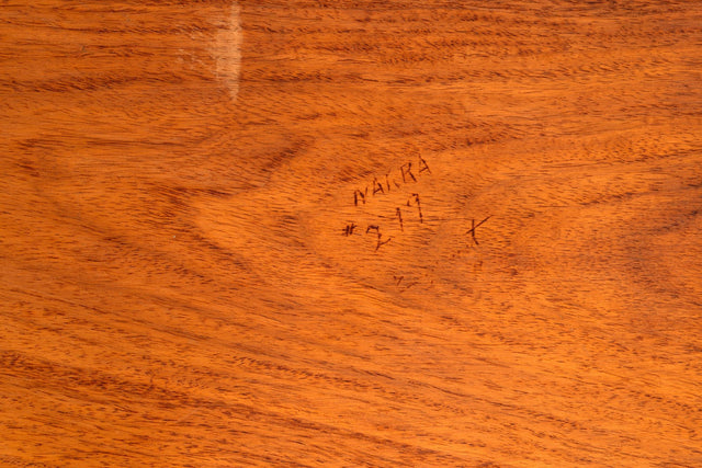 Arthur Espenet Carpenter Wrought Iron Coffee Table in Narra Wood 1960