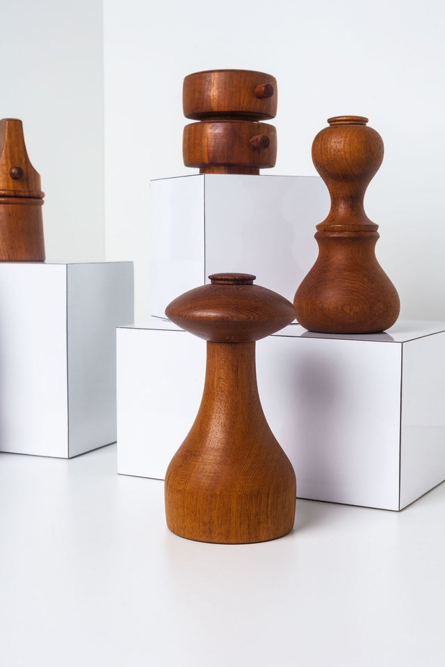 Five Teak Peppermills by Jens Quistgaard for Dansk