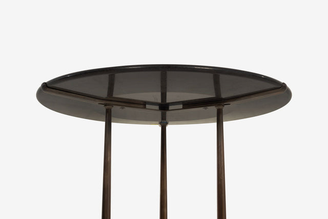 Set of Three Cedric Hartman Bronze & Black Granite Side Tables,1970s