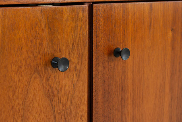Edward Wormley for Dunbar Three-Bay Walnut & Brass Shelving System, 1952