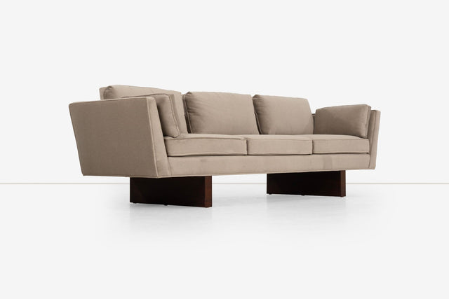 Edward Wormley for Dunbar Angle Arm Sofa in Gray Mohair 1955