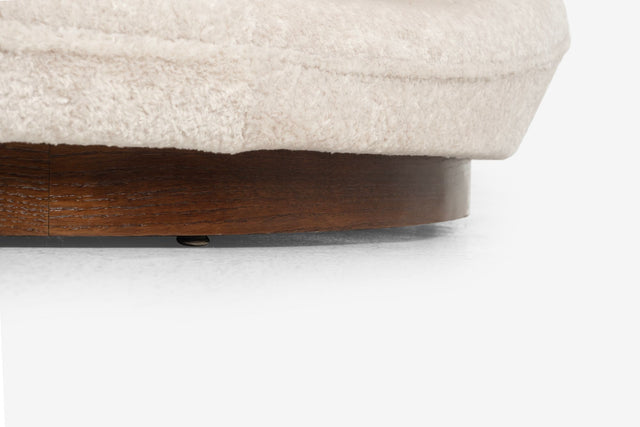 Milo Baughman Style Satellite Chaise in Tan Faux Fur, 1970