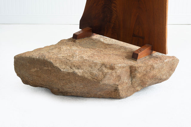 George Nakashima English Walnut Free-Edge Room Divider on Granite Base, 1955