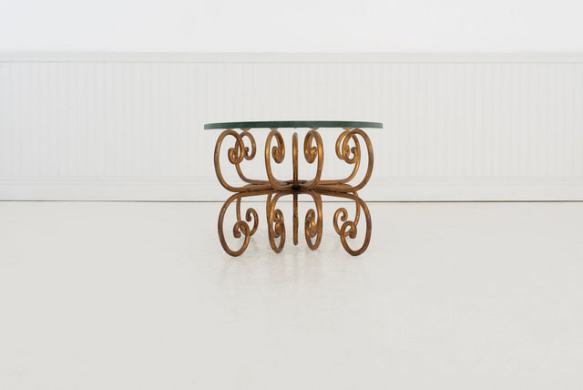 Gilt Wrought Iron Coffee Table in the Style of Maison Jansen