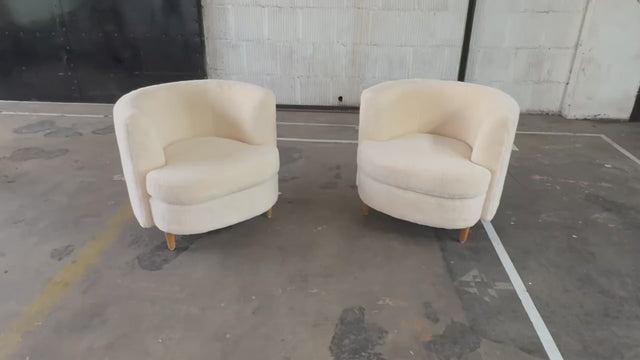 Pair of Gilbert Rohde Attributed Cloud Form Lounge Chairs 1940's