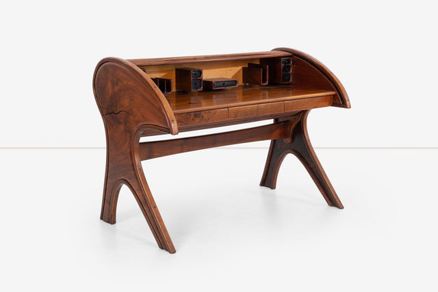 Arthur Espenet Carpenter Roll-Top Desk in Black Walnut, 1979