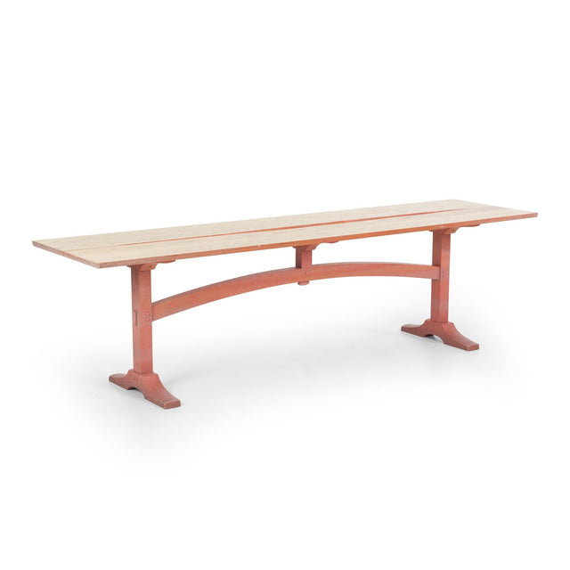 Nine Foot Hand Crafted Free-Edge Trestle Table by Don Braden