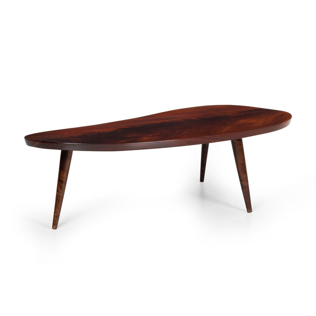 Arthur Espenet Carpenter Teardrop Coffee Table in Walnut, c. 1960