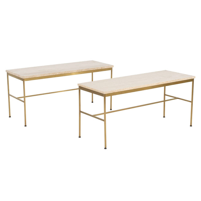 Paul McCobb Travertine Consoles and/or Sofa Tables