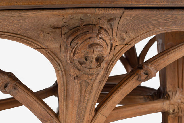 Monumental Art Nouveau Dining Table Attributed to Victor Horta from the Firehouse, San Francisco