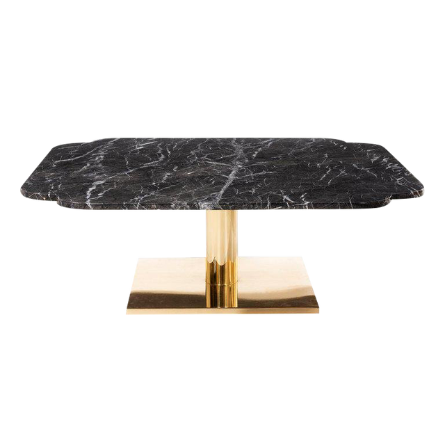 Warren Platner Marble and Brass Coffee Table