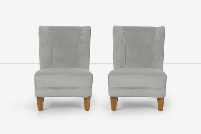 Edward Wormley Dunbar Slipper Lounge Chairs, 1942