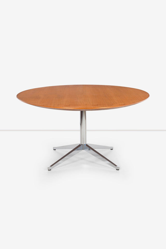 Florence Knoll Dining Table with Cherry Wood beveled edge top