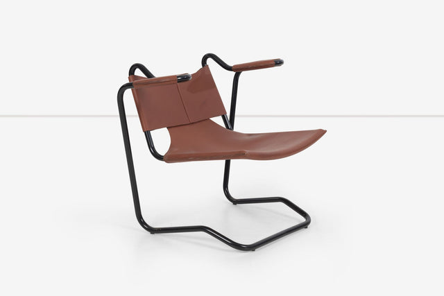 Dan Johnson Leather Sling Chair