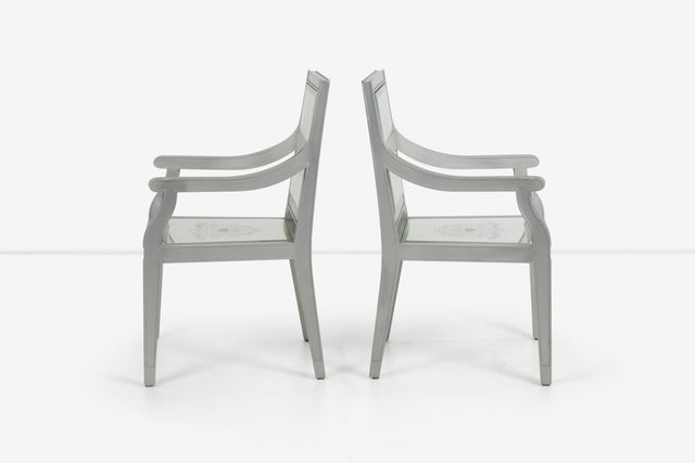 Custom Phillip Starck Mirrored Louis XVI Style Chairs, Cliff Hotel San Francisco