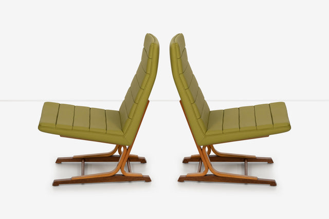Roger Lee Sprunger for Dunbar Pair of Cantilever Lounge Chairs