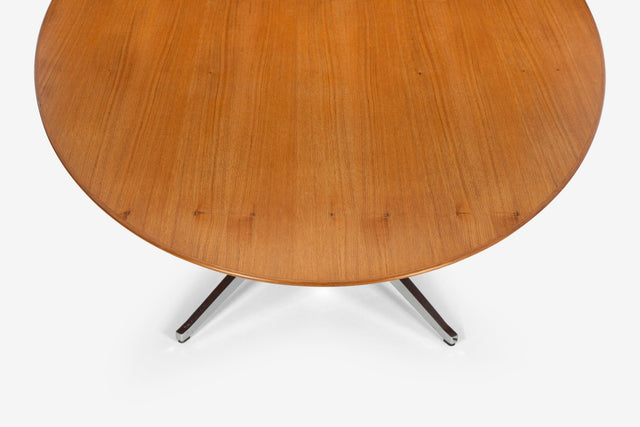 Florence Knoll Dining Table with Cherry Wood beveled edge top