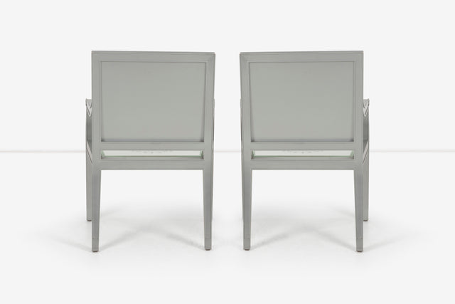 Custom Phillip Starck Mirrored Louis XVI Style Chairs, Cliff Hotel San Francisco