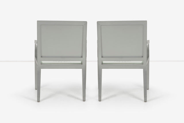 Custom Phillip Starck Mirrored Louis XVI Style Chairs, Cliff Hotel San Francisco