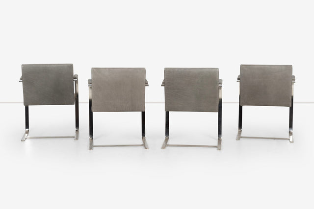 Mies van der Rohe for Knoll set of Four Bruno Chairs