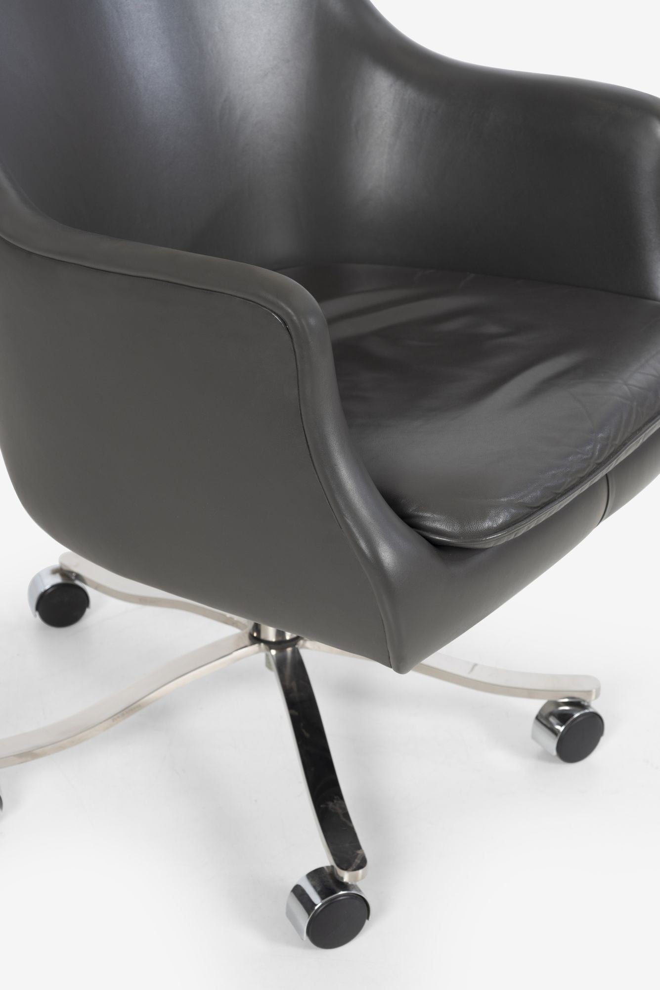 Leather bucket office chair hot sale