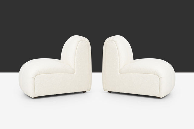 Pair of Berndhart Channeled "Flair" Lounge Chairs with upholstered matching Cube Table